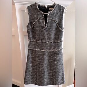 Tory Burch Tweed Dress Blue/Cream 4 EUC